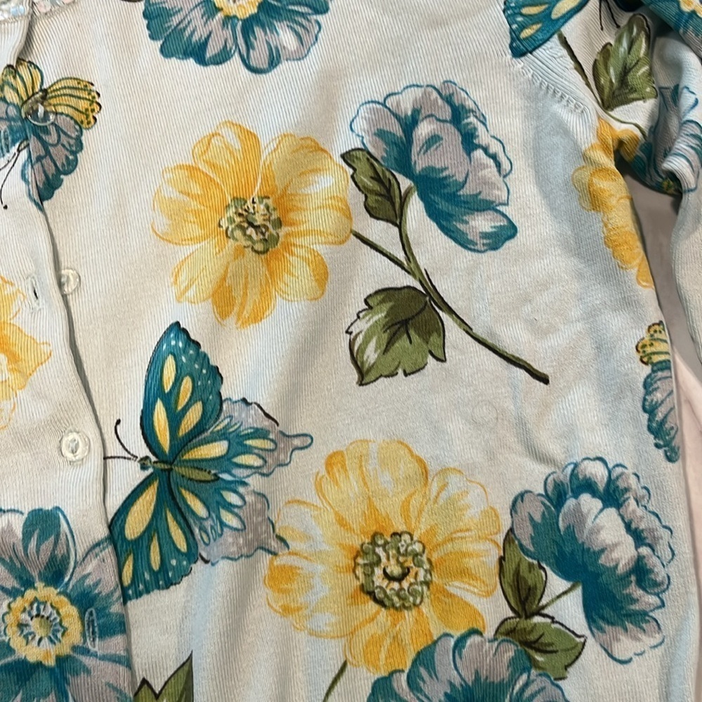 August Silk Petite Floral Sequined Cardigan - Picture 2 of 5